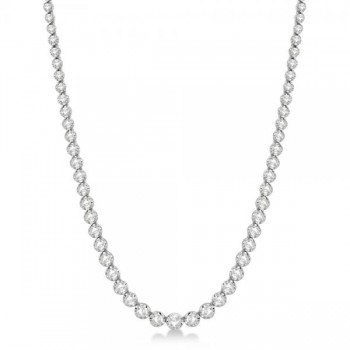 Eternity Diamond Tennis Necklace 14k White Gold (15.00ct)