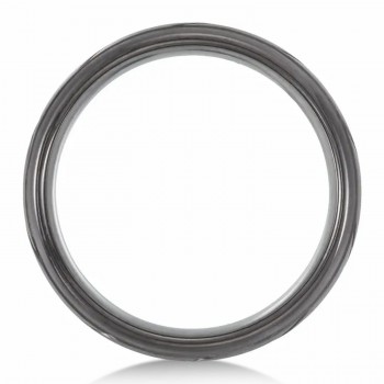 Tungsten Tread Patterned Wedding Band Black PVD (8mm)