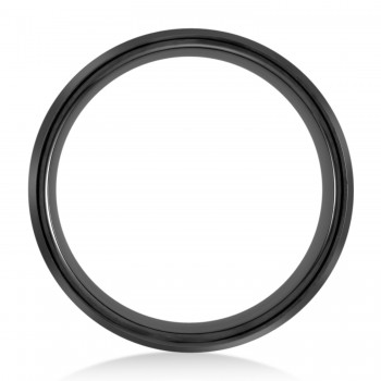 Men's Grooved Black & Blue PVD Tungsten Band (8mm)