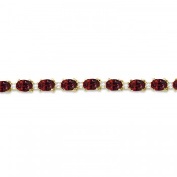 Garnet & Diamond Tennis Link Bracelet 14k Yellow Gold (12.00ct)