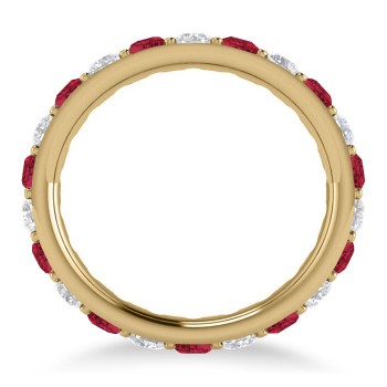 Diamond & Ruby Eternity Wedding Band 14k Yellow Gold (1.76ct)