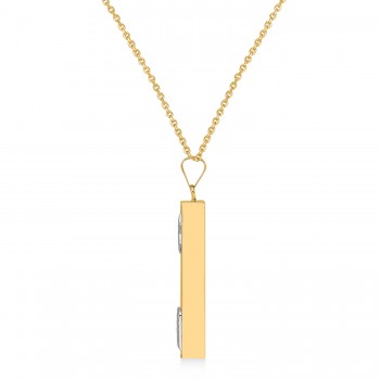 Mezuzah with Star of David & Torah Pendant Necklace 14K Two Tone Gold