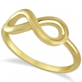 Plain Metal Infinity Loop Right-Hand Fashion Ring in 14k Yellow Gold