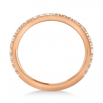 Diamond Semi-Eternity Ring Wedding Band 14k Rose Gold (0.41ct) size 3.5