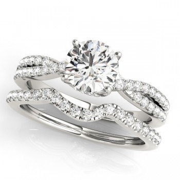 Round Diamond Engagement Ring & Band Bridal Set Platinum 1.32ct