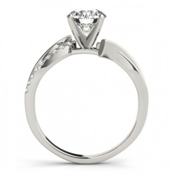 Diamond Twist Bypass Engagement Ring Setting 18k White Gold (0.09ct)