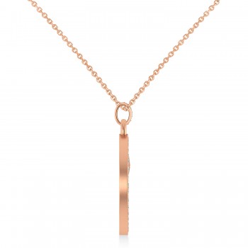 Diamond Cryptocurrency Ethereum Pendant Necklace With Bail 14k Rose Gold (0.44ct)