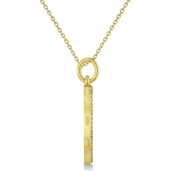 Diamond Swan Pendant Necklace 14k Yellow Gold (0.21ct)