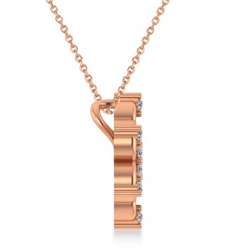 Diamond Six-Petal Flower Pendant Necklace 14k Rose Gold (0.26ct)