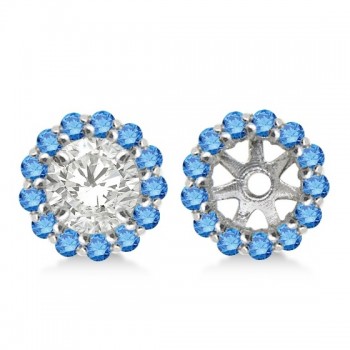 Round Blue Diamond Earring Jackets
