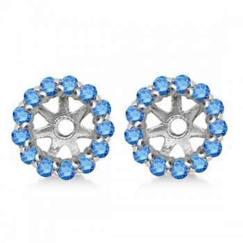 Round Blue Diamond Earring Jackets