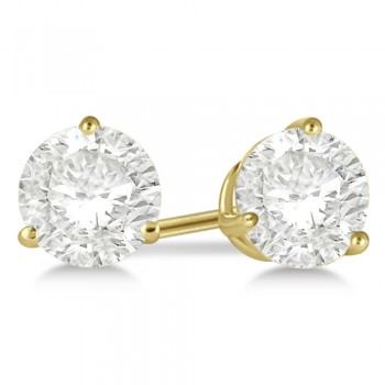 1.50ct. 3-Prong Martini Moissanite Stud Earrings 14kt Yellow Gold (F-G, VVS1)