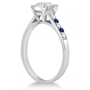 Cathedral Pave Sapphire & Diamond Engagement Ring Palladium (0.70ct)