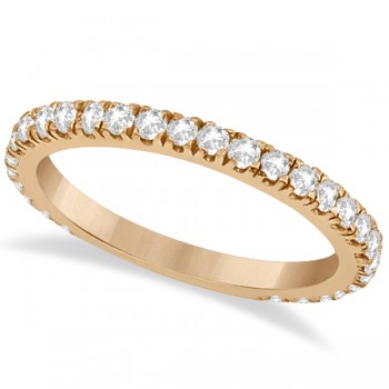 Round Diamond Eternity Wedding Ring 18K Rose Gold Diamond Band (0.58ct) Size 4.5