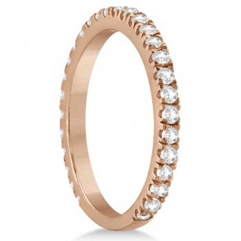 Round Diamond Eternity Wedding Ring 18K Rose Gold Diamond Band (0.58ct) Size 4.5