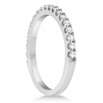 Diamond Semi Eternity Wedding Band Pave Set 18K White Gold (0.38ct)