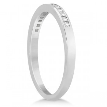 Channel Set Princess Cut Diamond Wedding Band 14k White Gold (0.20ct)