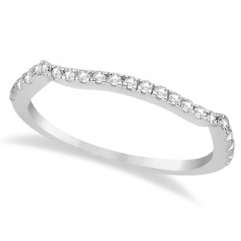 Contoured Semi-Eternity Diamond Band Setting 14K White Gold (0.20ct)