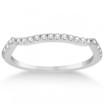 Contoured Semi-Eternity Diamond Band Setting 14K White Gold (0.20ct)