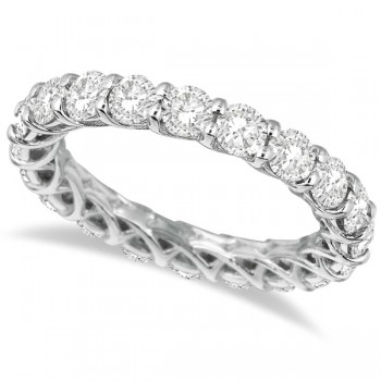 Luxury Diamond Eternity Band Anniversary Ring 14k White Gold (3.00ct)