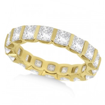 Bar-Set Princess Cut Diamond Eternity Ring Band 14k Y. Gold (1.15ct) size 3.5