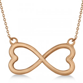 Ladies Heart Shaped Infinity Pendant Necklace in 14K Rose Gold