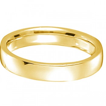 18k Yellow Gold Wedding Ring Low Dome Comfort Fit (4 mm)