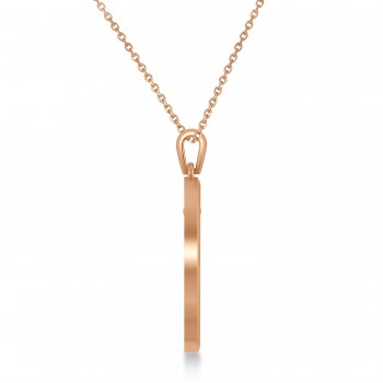 Christian Fish Cross Pendant Necklace 14k Rose Gold