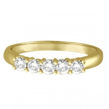 Five Stone Diamond Ring Anniversary Band 14k Yellow Gold (0.50ctw) size 6.5