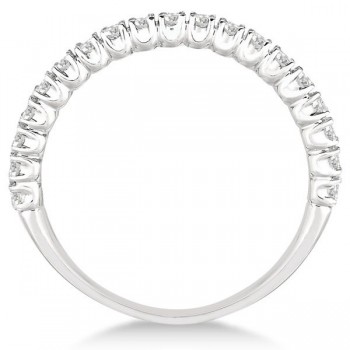 Half-Eternity Pave-Set Thin Diamond Stacking Ring Palladium (0.50ct)