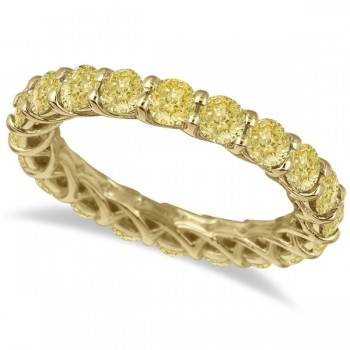 Fancy Yellow Canary Diamond Eternity Ring Band 14k Yellow Gold (3.50ct) size 5