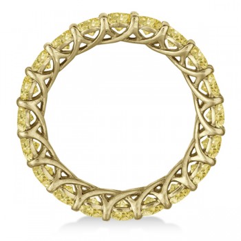 Fancy Yellow Canary Diamond Eternity Ring Band 14k Yellow Gold (3.50ct) size 5