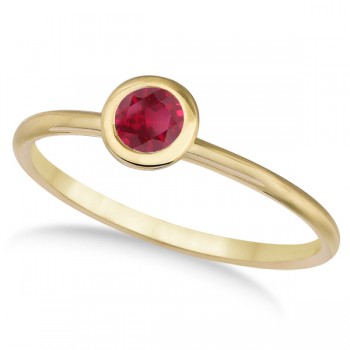 Ruby Bezel-Set Solitaire Ring in 14k Yellow Gold (0.65ct)
