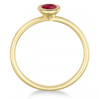 Ruby Bezel-Set Solitaire Ring in 14k Yellow Gold (0.65ct)