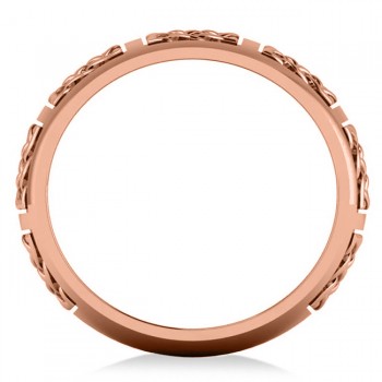 Celtic Wedding Ring Band 14k Rose Gold