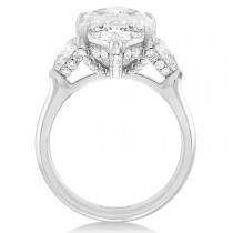Marquise Lab Diamond Engagement Ring 14K White Gold (8.00ct)