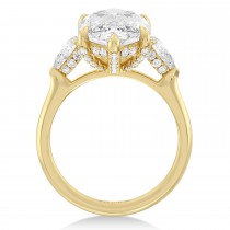 Marquise Lab Diamond Engagement Ring 14K Yellow Gold (5.00ct)