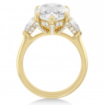 Marquise Lab Diamond Engagement Ring 14K Yellow Gold (6.00ct)