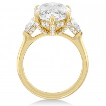 Marquise Lab Diamond Engagement Ring 14K Yellow Gold (7.00ct)