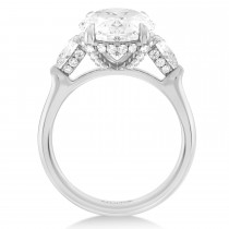 Oval Lab Diamond Engagement Ring 14K White Gold (6.00ct)