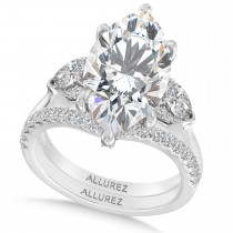 Marquise Lab Diamond Bridal Set 14K White Gold (6.33ct)