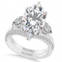 Marquise Lab Diamond Bridal Set 14K White Gold (7.33ct)