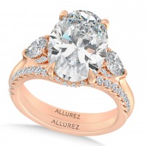 Oval Lab Diamond Bridal Set 14K Rose Gold (5.33ct)