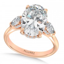 Oval Lab Diamond Bridal Set 14K Rose Gold (5.33ct)