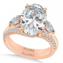 Oval Lab Diamond Bridal Set 14K Rose Gold (6.33ct)
