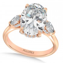 Oval Lab Diamond Bridal Set 14K Rose Gold (6.33ct)