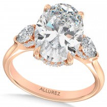 Oval Lab Diamond Bridal Set 14K Rose Gold (8.33ct)