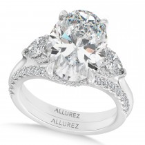 Oval Lab Diamond Bridal Set 14K White Gold (5.33ct)