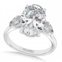 Oval Lab Diamond Bridal Set 14K White Gold (5.33ct)