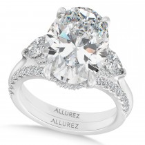 Oval Lab Diamond Bridal Set 14K White Gold (7.33ct)